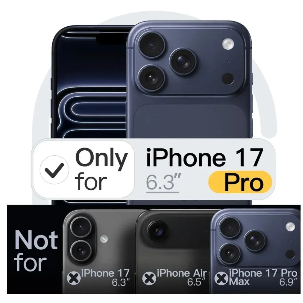 JETech Case for iPhone 17 Pro 6.3 Soft TPU Matte Black Lens Protection NEW